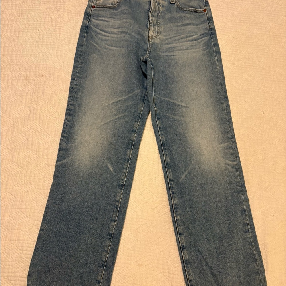 Ag Adriano Goldschmied Women’s Alexxis Crop Blue Straight Jeans